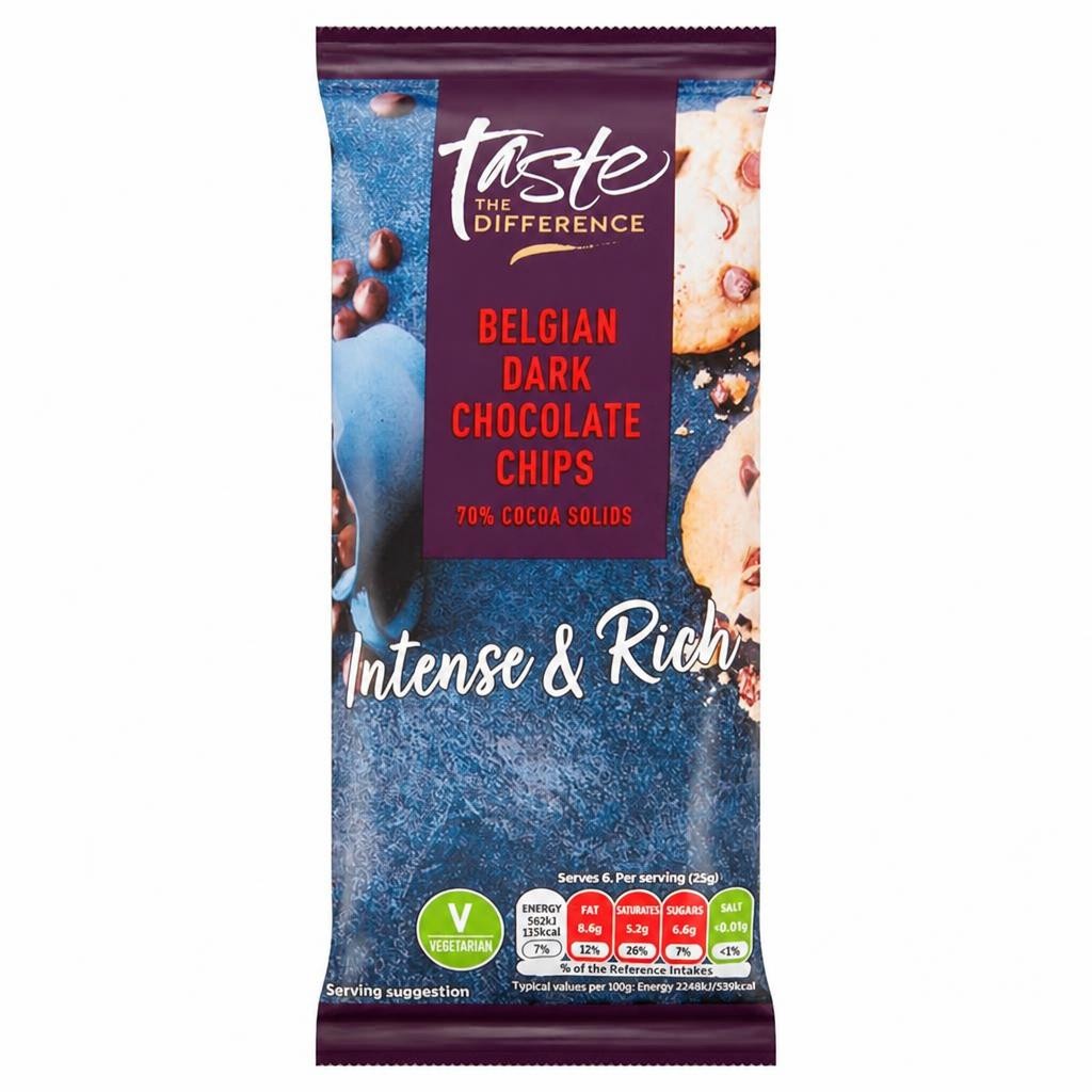 Sainsbury's Belgian Dark Chips, Taste The Difference 150g