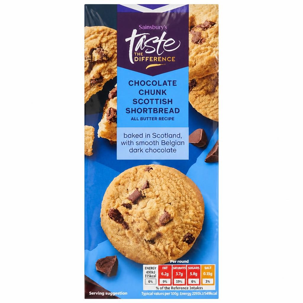 Sainsbury's Chocolate Chunk Scottish Shortbread, Taste the Difference 175g