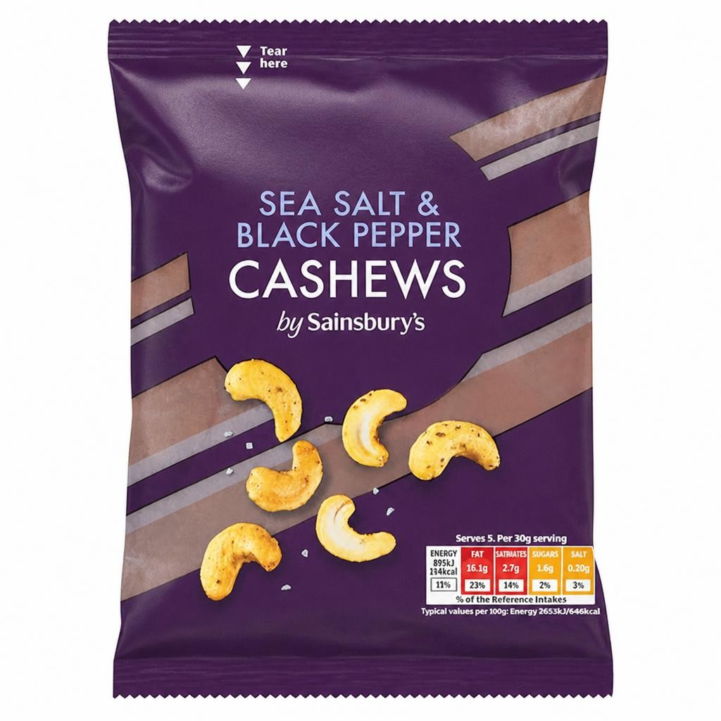 Sainsbury's Sea Salt & Black Pepper Cashews 150g