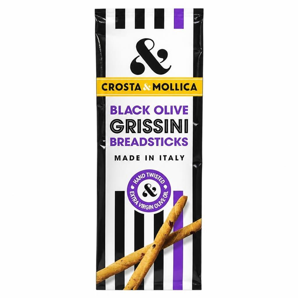Crosta & Mollica Black Olive Grissini Breadsticks 140g