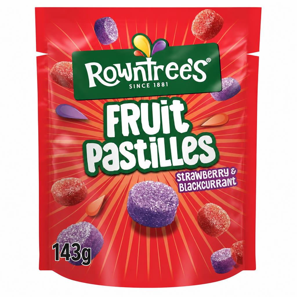 Rowntree's Fruit Pastilles Strawberry & Blackcurrant Sweets Sharing Bag 143g