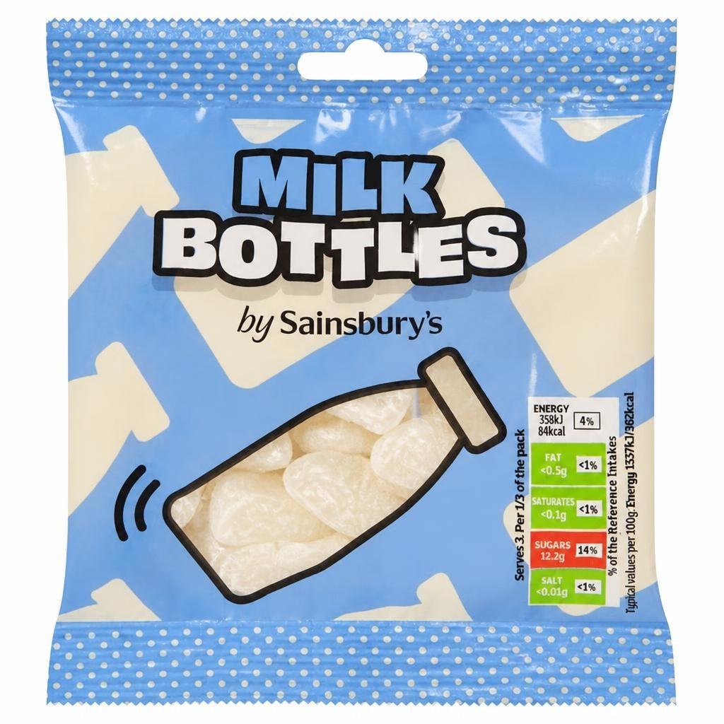 Sainsbury's Milk Bottle Sweets 70g