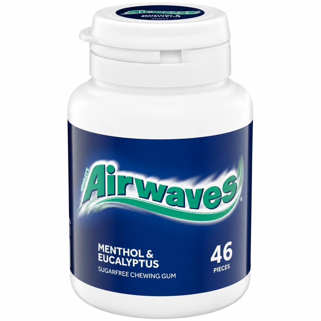 Airwaves Menthol & Eucalyptus Sugarfree Chewing Gum Pieces Bottle x46 64g
