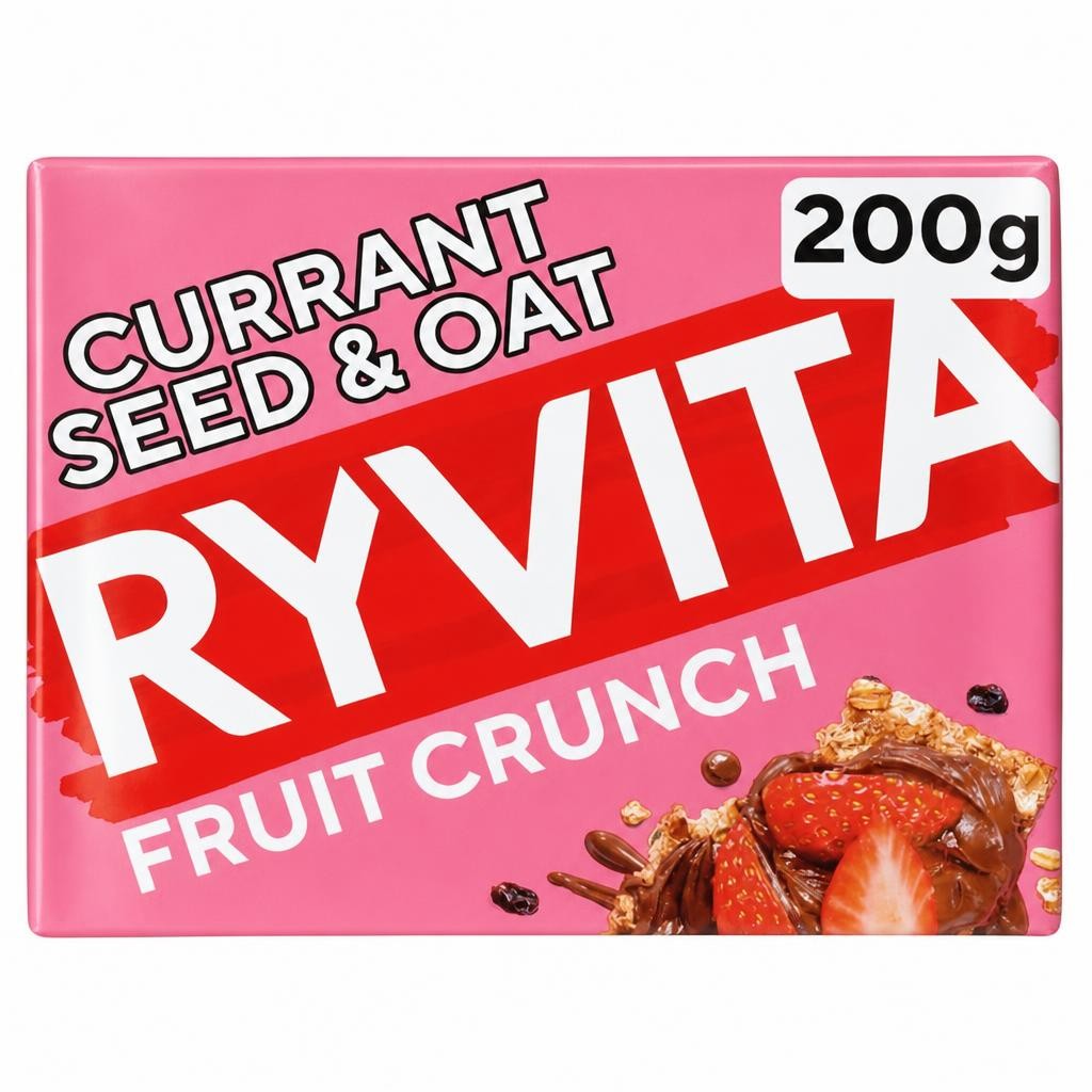 Ryvita Crispbread Fruit Crunch Currant Seed & Oat Crackers 200g