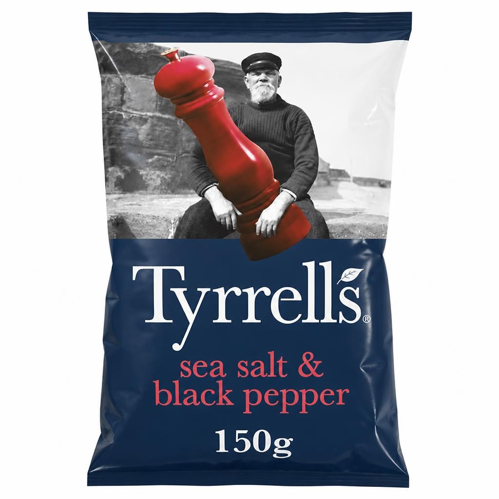 Tyrrells Sea Salt & Black Pepper Sharing Crisps 150g