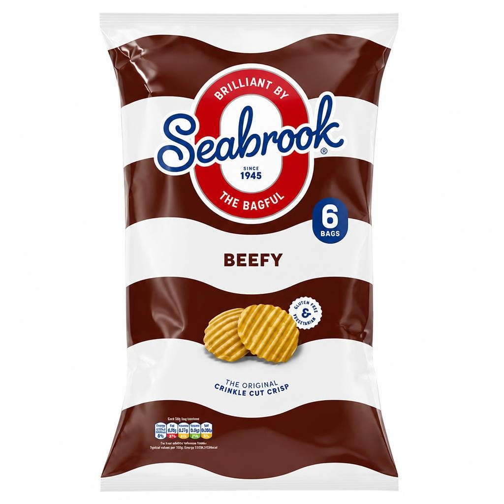 Seabrook Crinkle Cut Crisps Beefy 6x25g