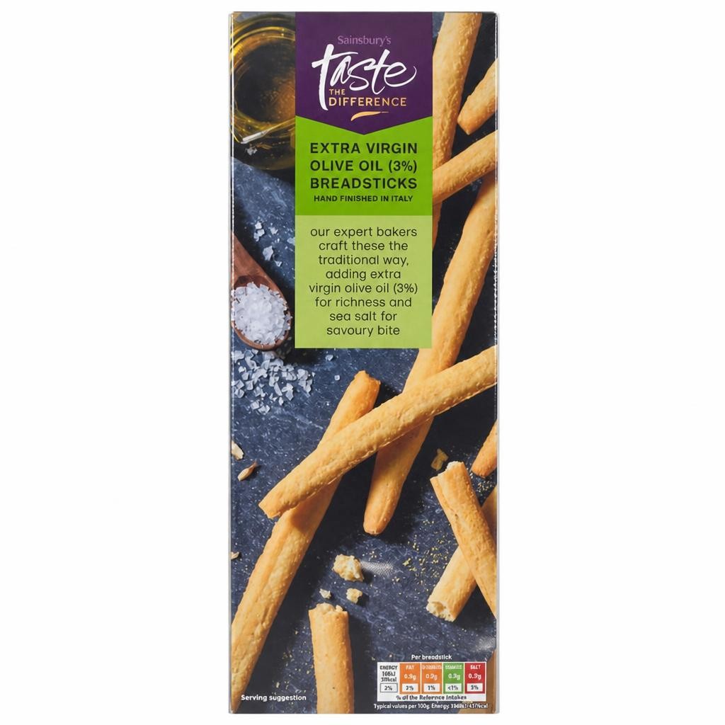 Sainsbury's Extra Virgin Olive Oil 3% Breadsticks, Taste the Difference 130g