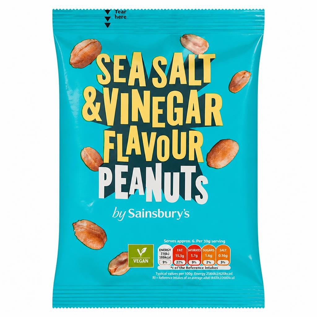 Sainsbury's Sea Salt & Vinegar Peanuts 200g