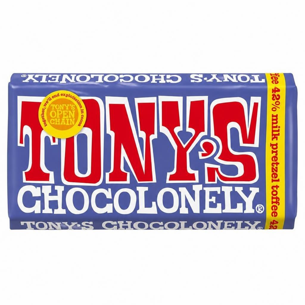 Tony's Chocolonely Dark Milk Chocolate Pretzel Toffee 42% 180g