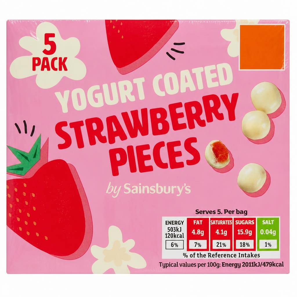 Sainsbury's Yogurt Coated Strawberry Pieces 5 x 25g