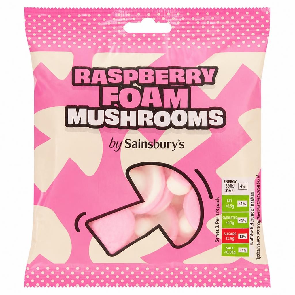Sainsbury's Foam Mushroom Sweets 70g