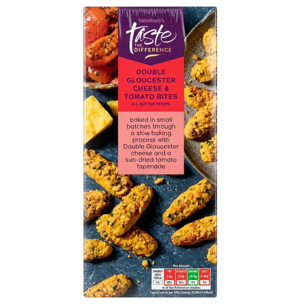 Sainsbury's Double Gloucester Cheese & Tomato Mini Bites, Taste the Difference 100g