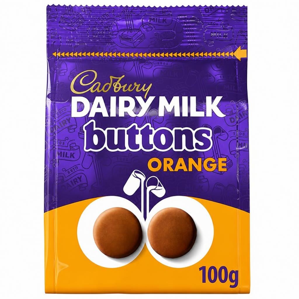 Cadbury Dairy Milk Orange Chocolate Buttons Pouch 100g