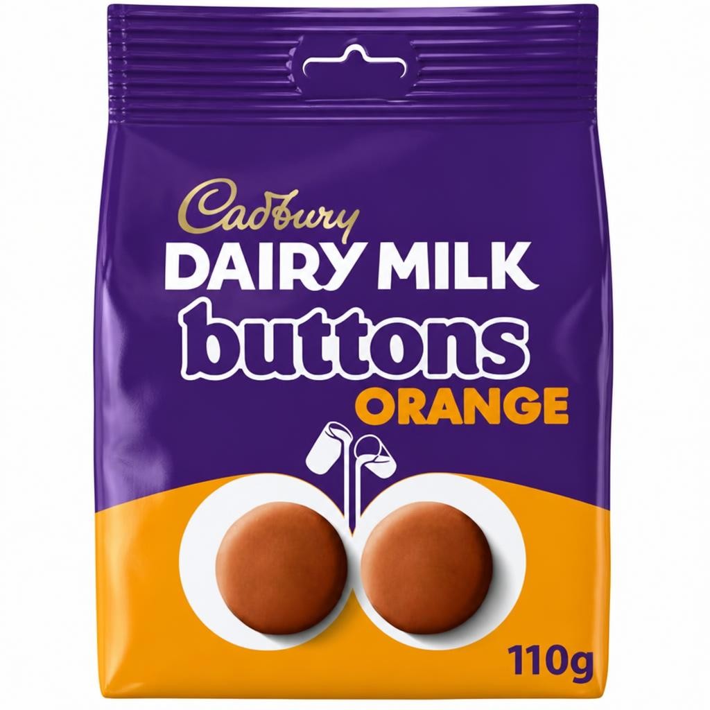 Cadbury Dairy Milk Orange Chocolate Buttons Pouch 100g