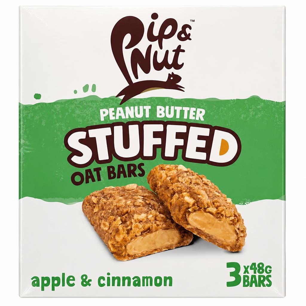 Pip & Nut Peanut Butter Stuffed Oat Bar Apple & Cinnamon 3 x 48g