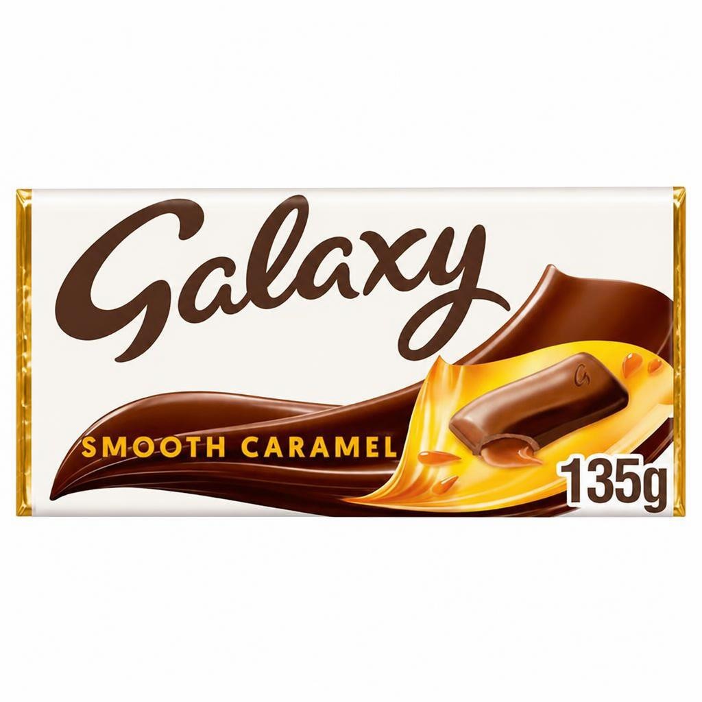 Galaxy Smooth Caramel & Milk Chocolate Block Bar Vegetarian 135g