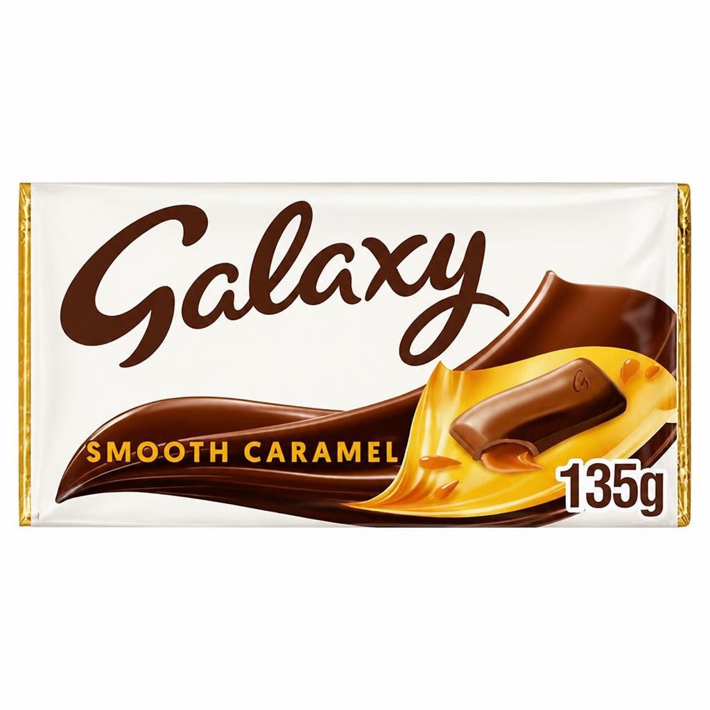Galaxy Smooth Caramel & Milk Chocolate Block Bar Vegetarian 135g