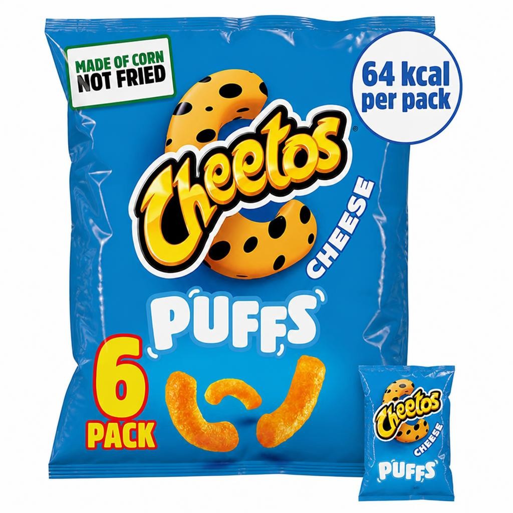 Cheetos Puffs Cheese Multipack Snacks Crisps 6x13g