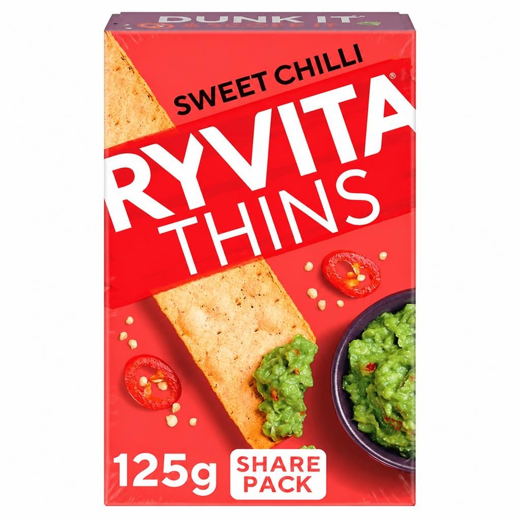 Ryvita Thins Sweet Chilli Flatbread Crackers 125g