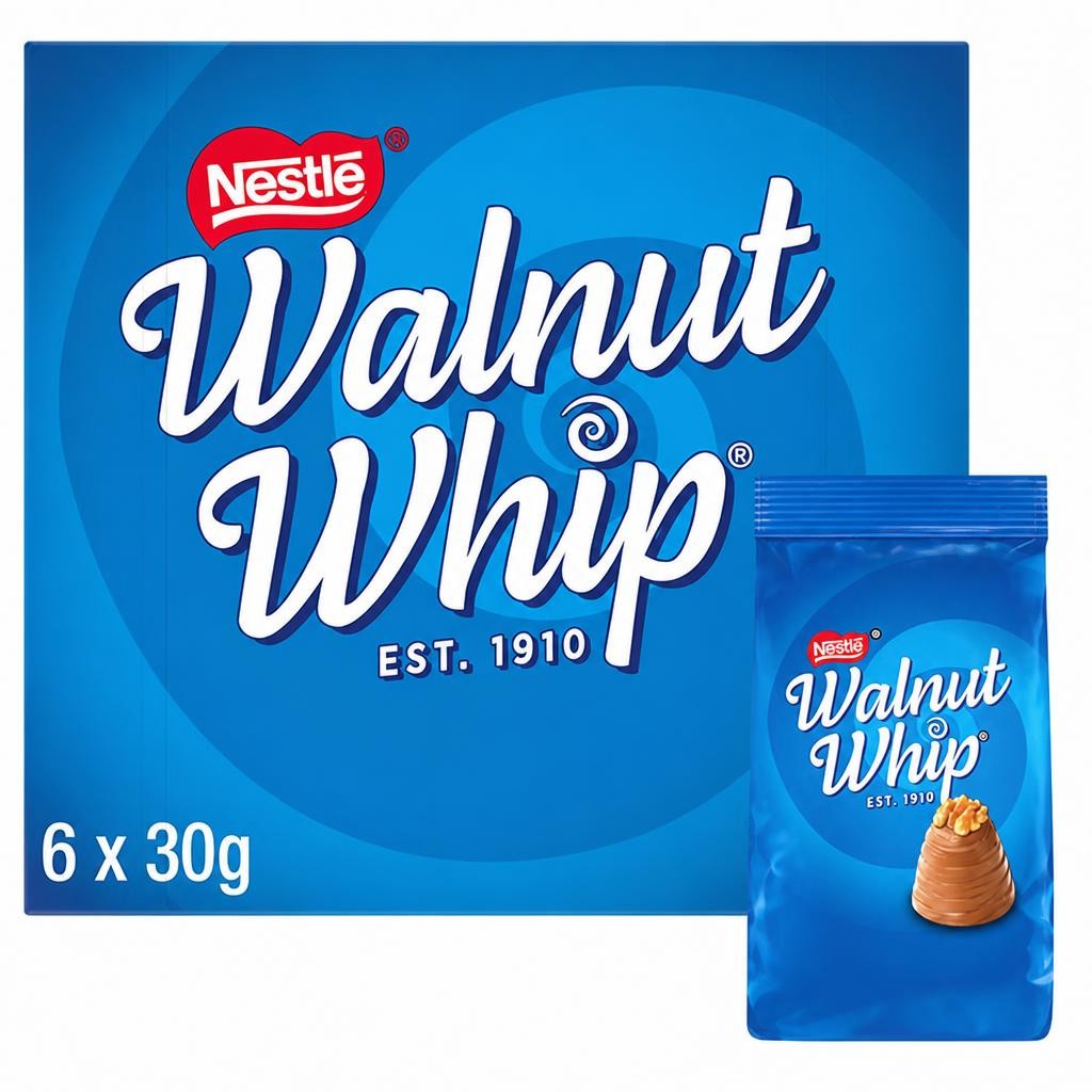 Nestle Walnut Whip Milk Chocolate Multipack 6 x 30g