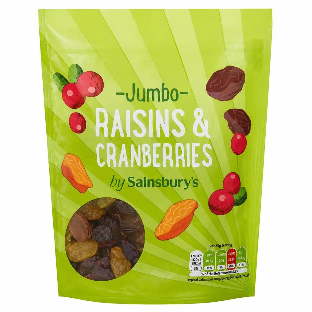 Sainsbury's Jumbo Raisins & Cranberries 200g