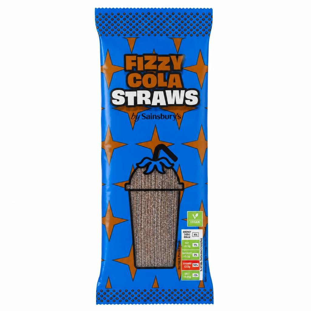 Sainsbury's Fizzy Cola Straw Sweets 70g