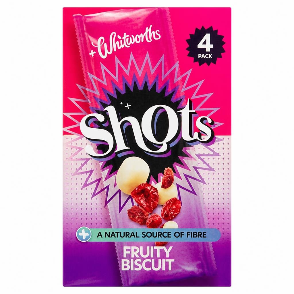 Whitworths Shots 4 Snack Pack Fruity Biscuit 4x25g