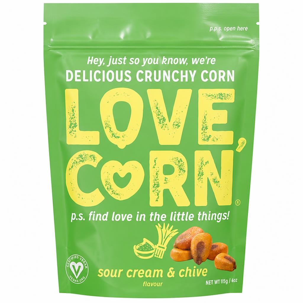 Love Corn Sour Cream & Chive Flavour Delicious Crunchy Corn 115g