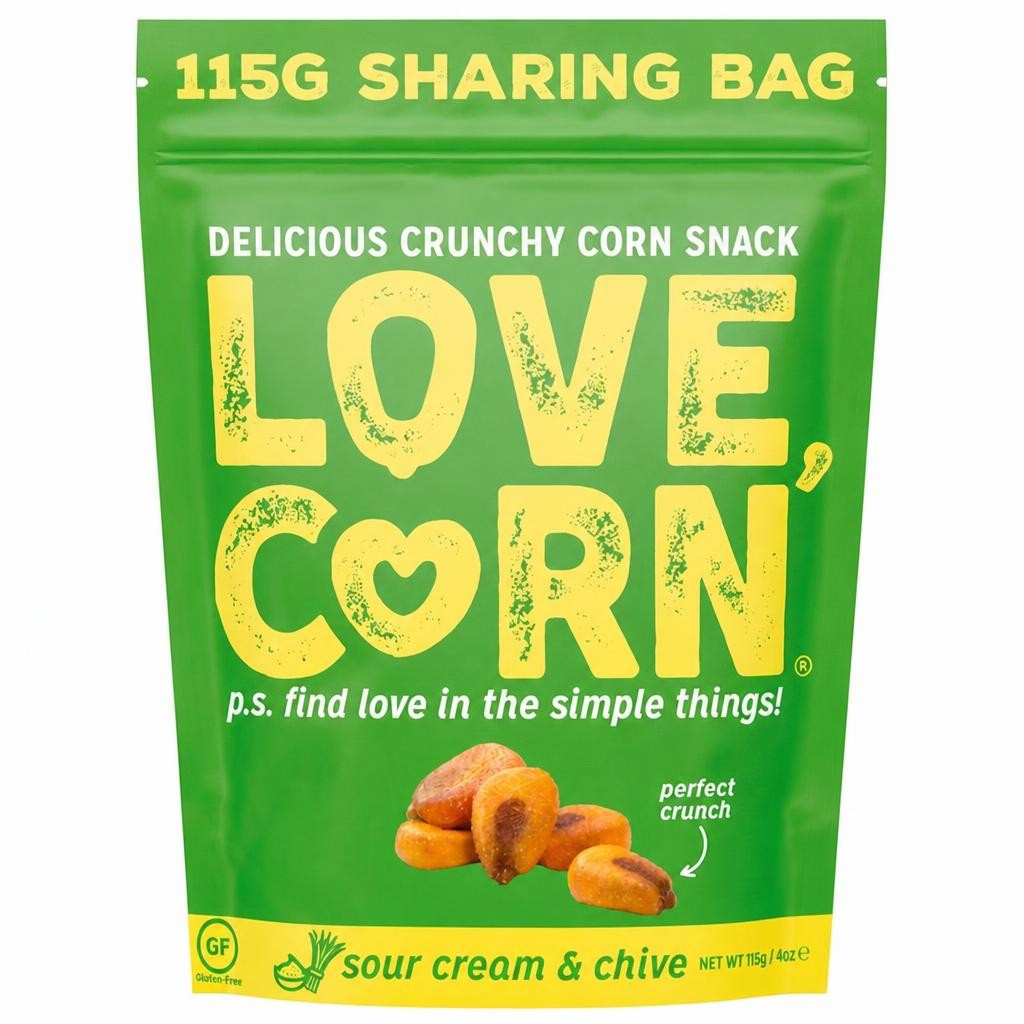 Love Corn Sour Cream & Chive Flavour Delicious Crunchy Corn 115g