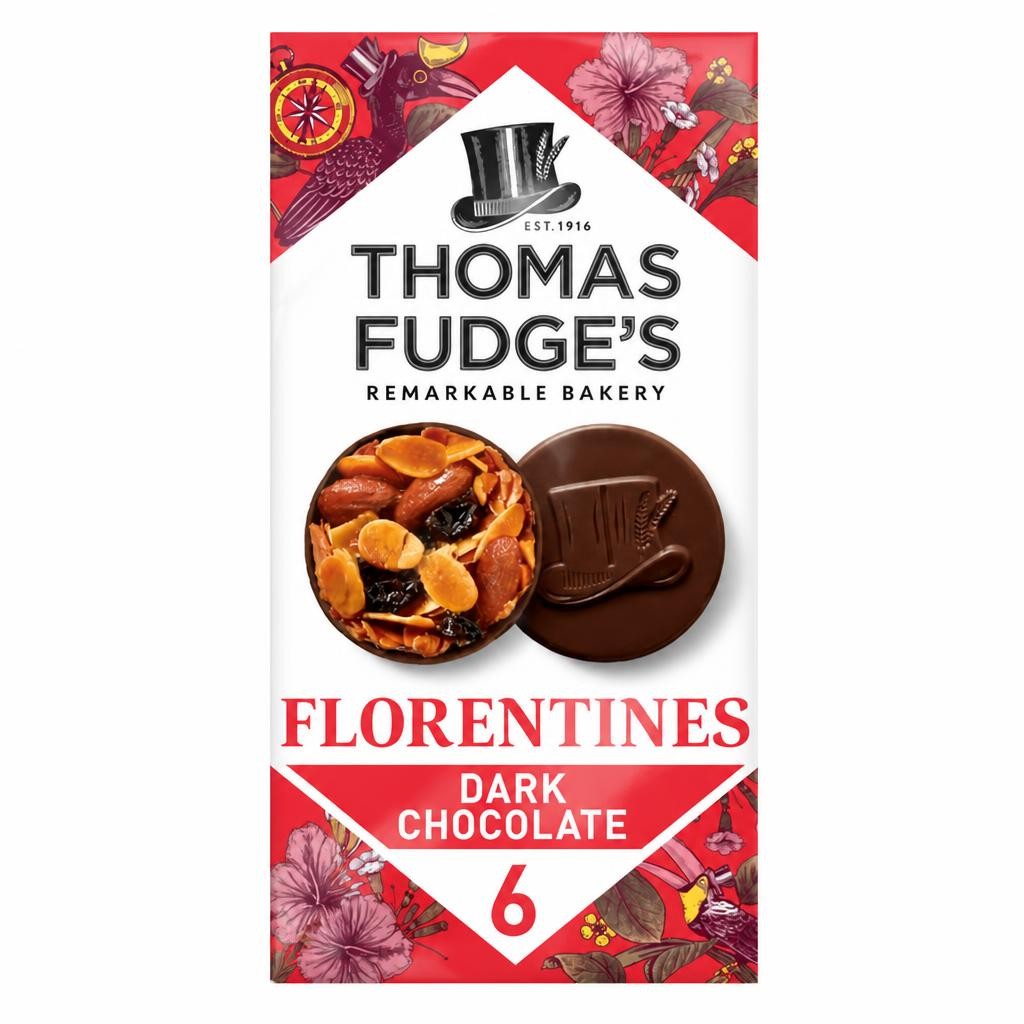 Thomas Fudge's 6 Dark Chocolate Florentines