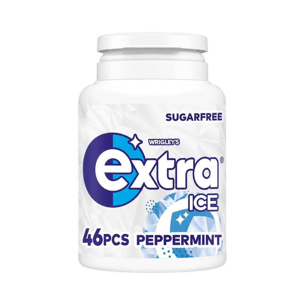 Extra Ice Peppermint Sugarfree Chewing Gum Pieces Bottle x46