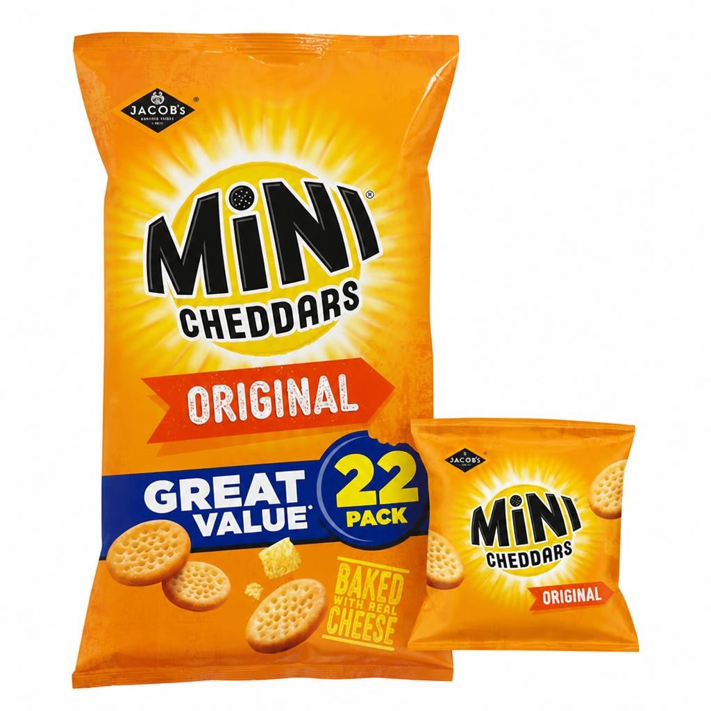 Jacob's Mini Cheddars Original Multipack Snacks 22 x 23g