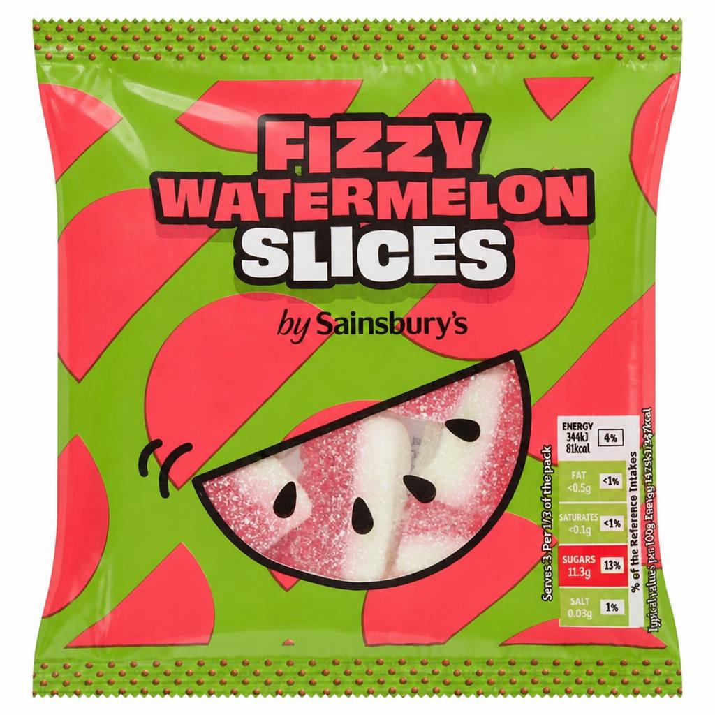Sainsbury's Fizzy Watermelon Slices 70g