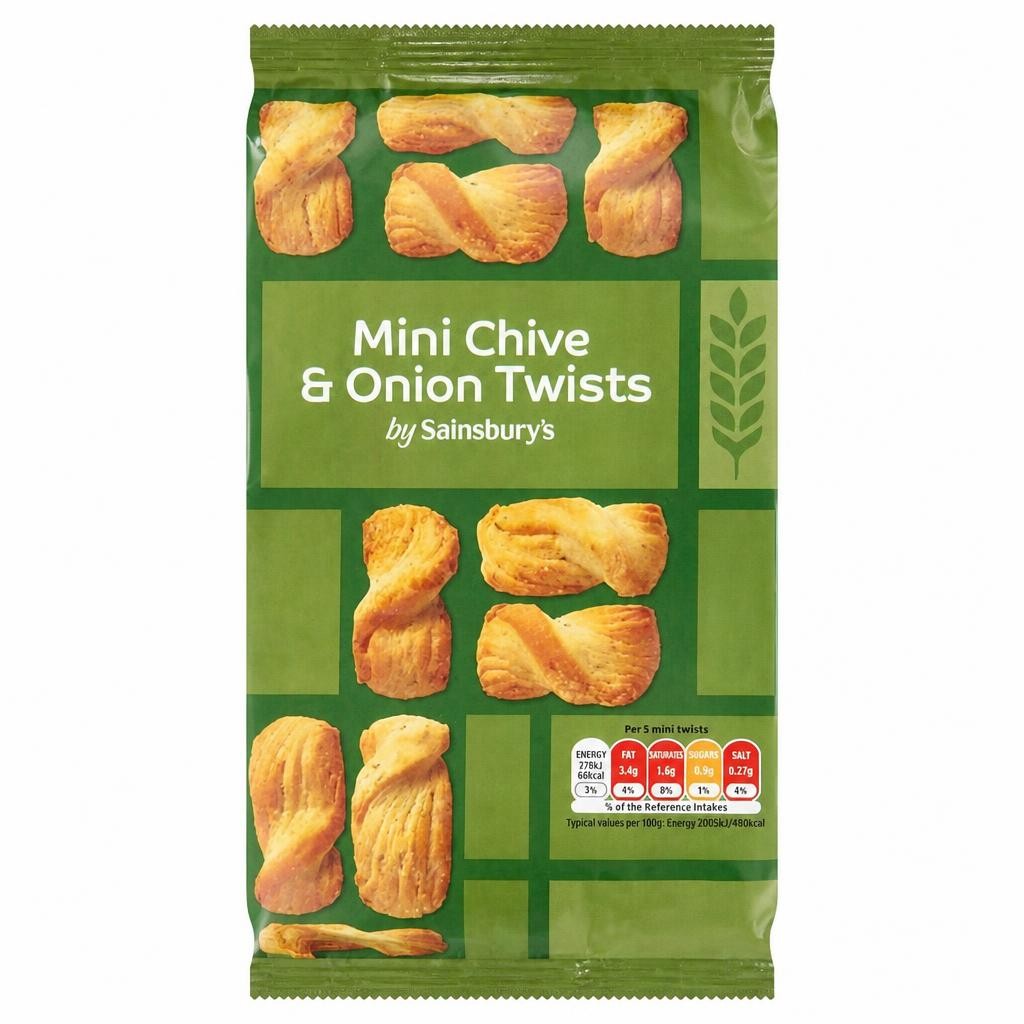 Sainsbury's Chive & Onion Mini Twists 125g