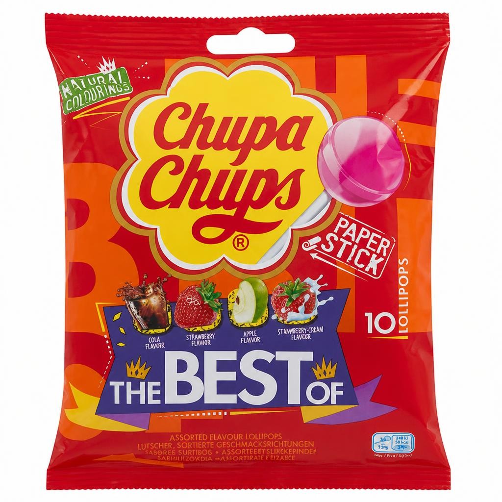 Chupa Chups the Best Assorted Flavour Lollipops x10 120g