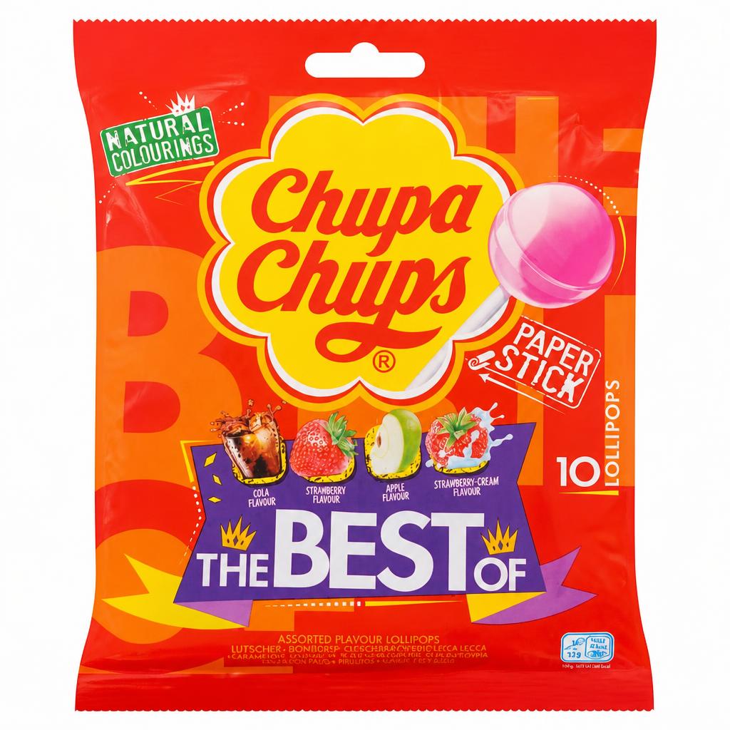 Chupa Chups the Best Assorted Flavour Lollipops x10 120g