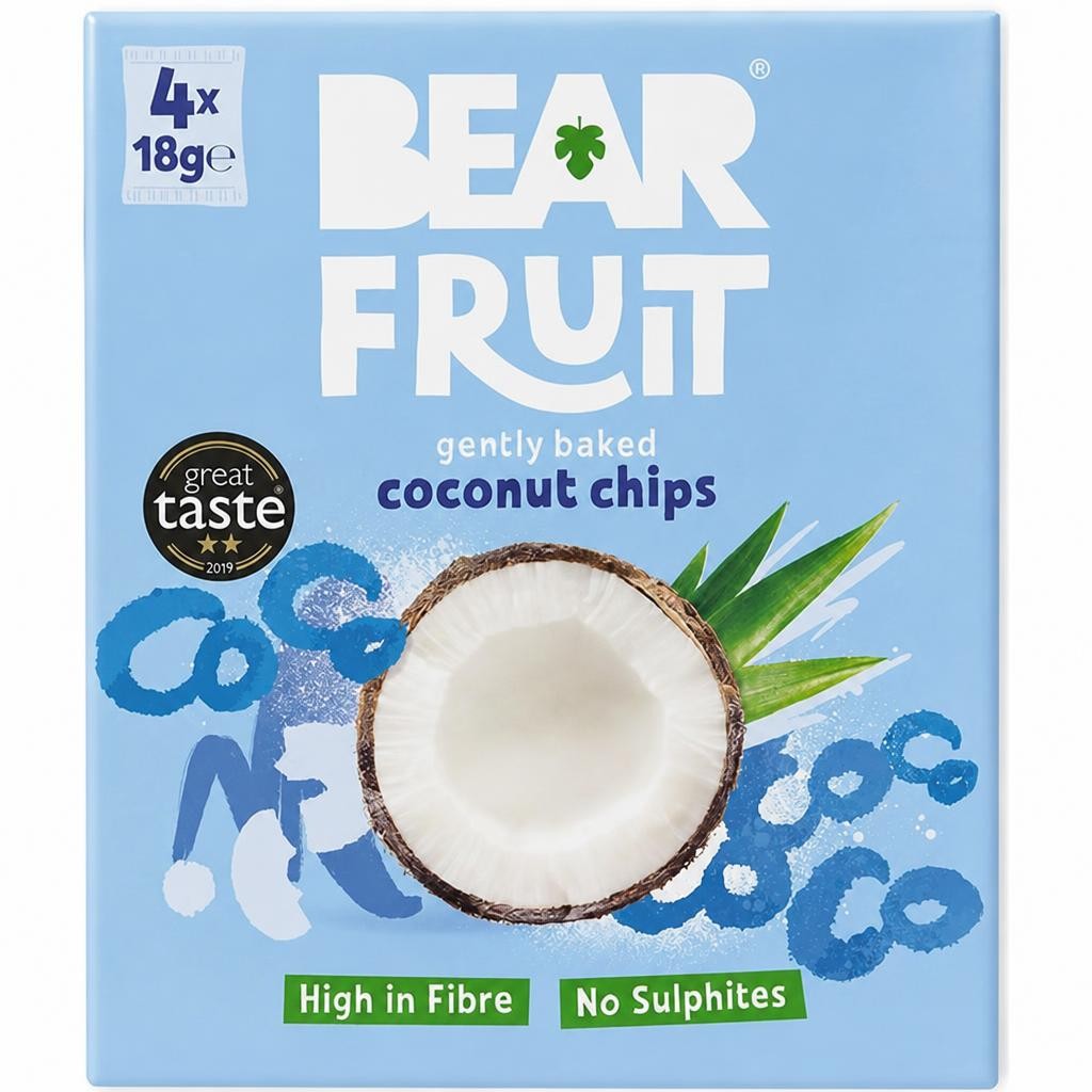 BEAR Fruit Dried Coconut Chips 4x18g