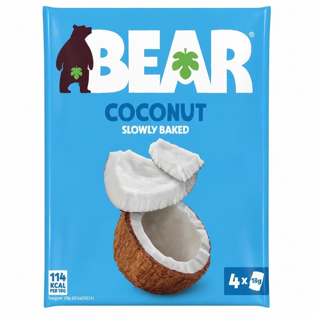 BEAR Fruit Dried Coconut Chips 4x18g