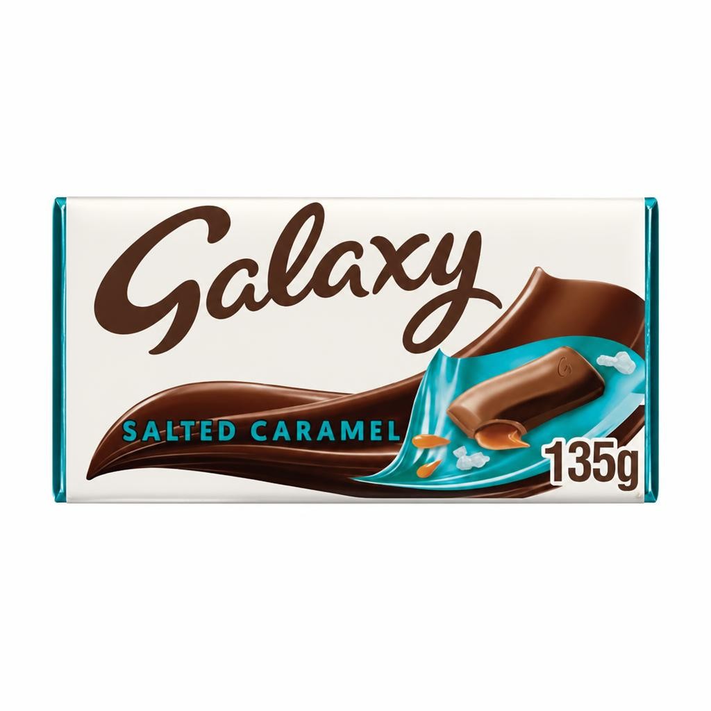 Galaxy Salted Caramel & Milk Chocolate Block Bar Vegetarian 135g