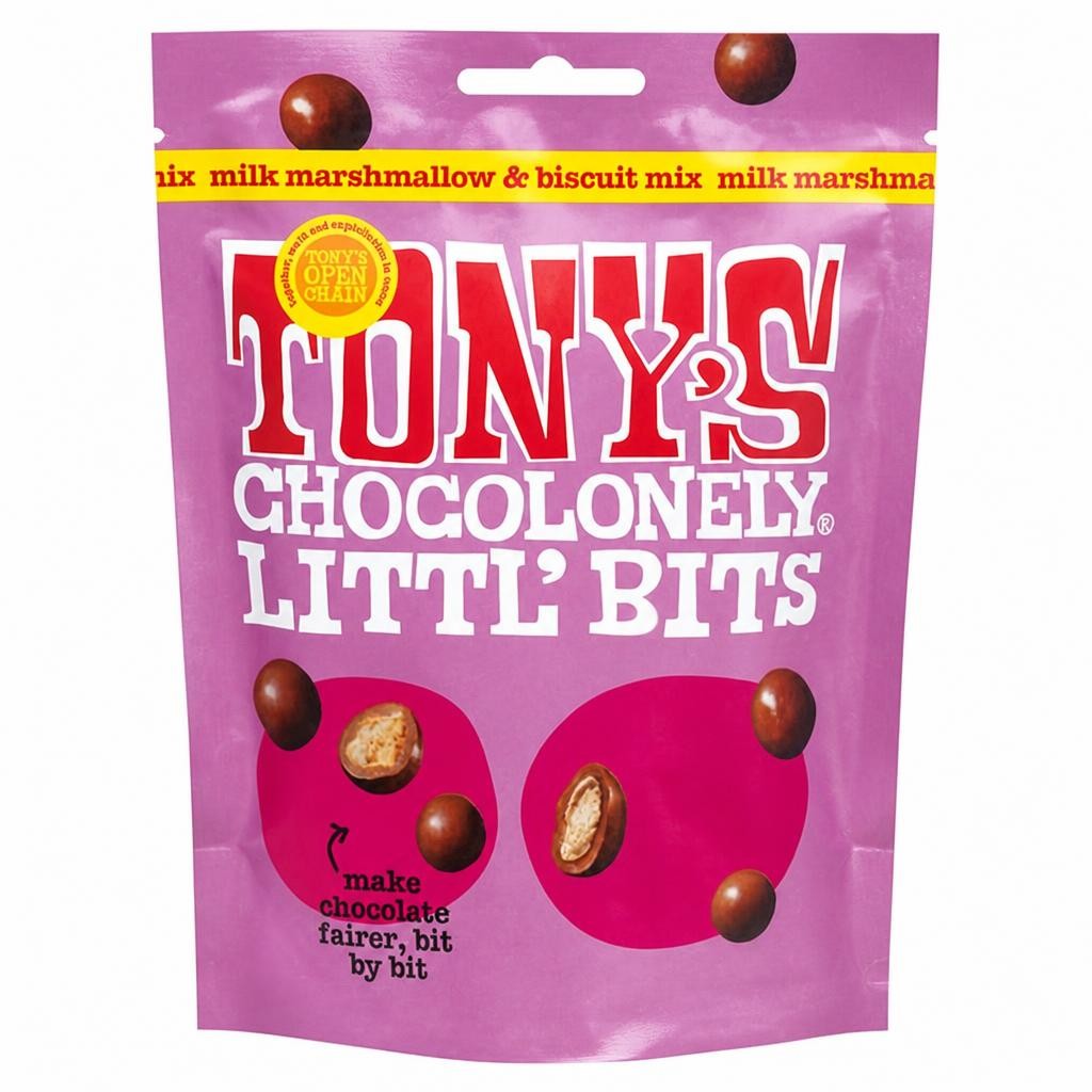 Tony's Chocolonely Littl' Bits Milk Marshmallow & Biscuit Mix 100g