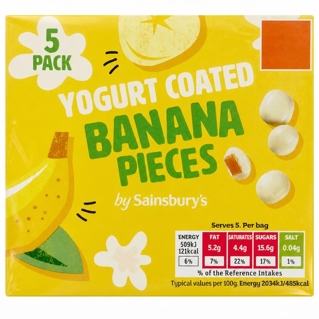 Sainsbury's Yogurt Coated Banana Pieces 5 x 25g