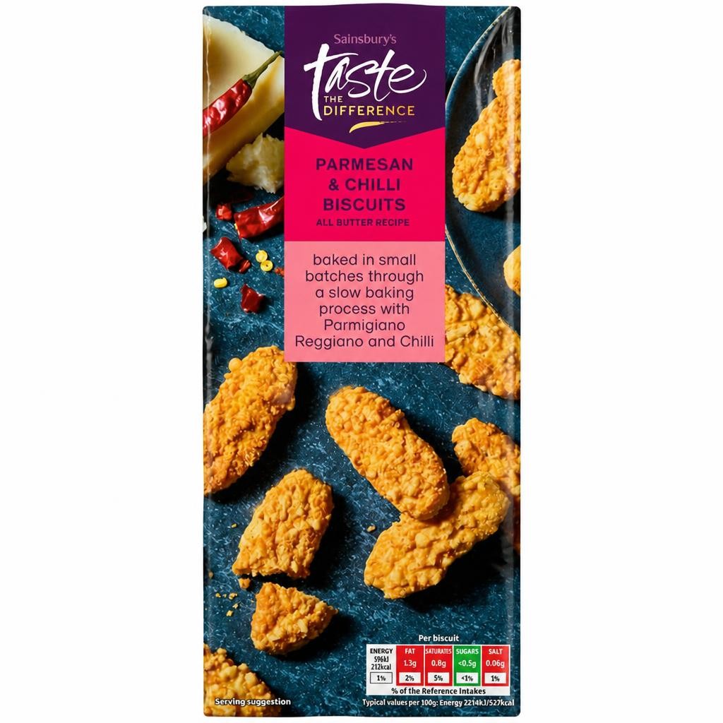 Sainsbury's Parmesan & Chilli Biscuits, Taste the Difference 100g