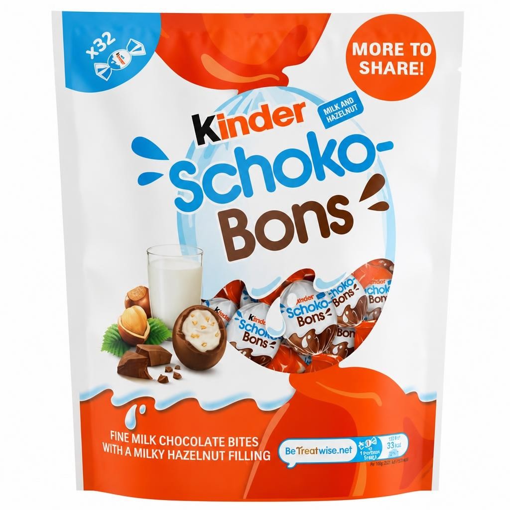 Kinder Milk Chocolate & Hazelnut Schoko Bons 200g
