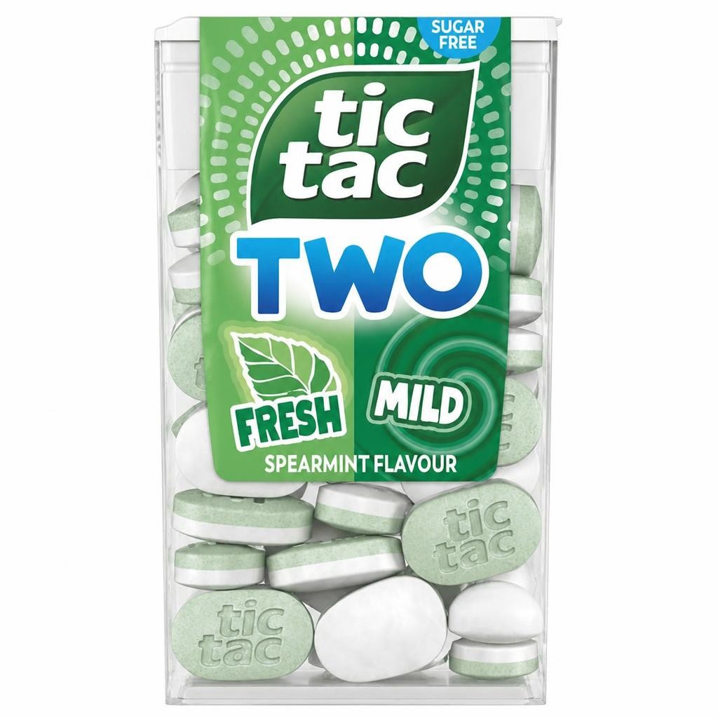 Tic Tac 38.5g Two Spearmint Flavour Mints Sugar Free Sweets