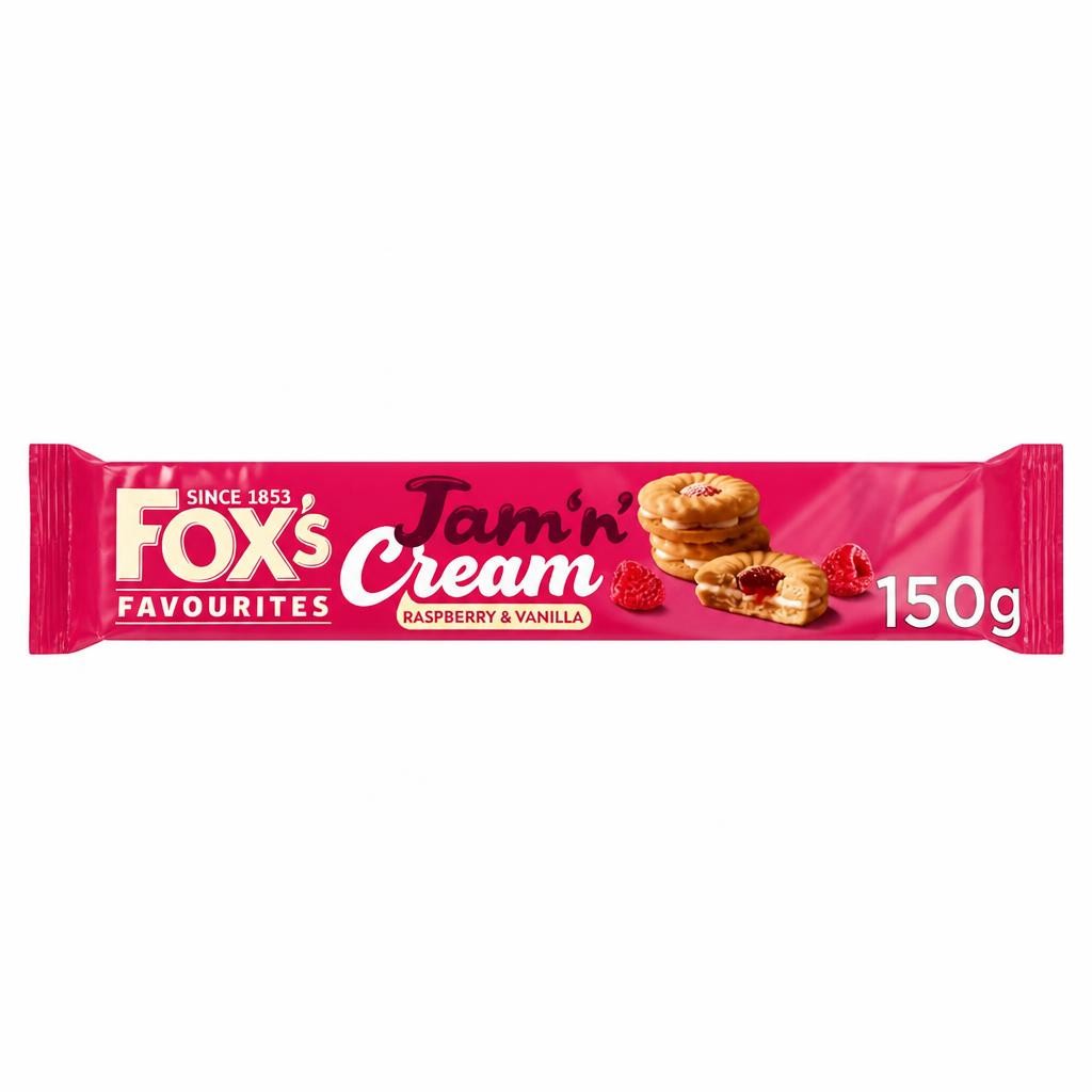Fox's 150g Biscuits Jam 'n' Cream Raspberry & Vanilla Biscuits