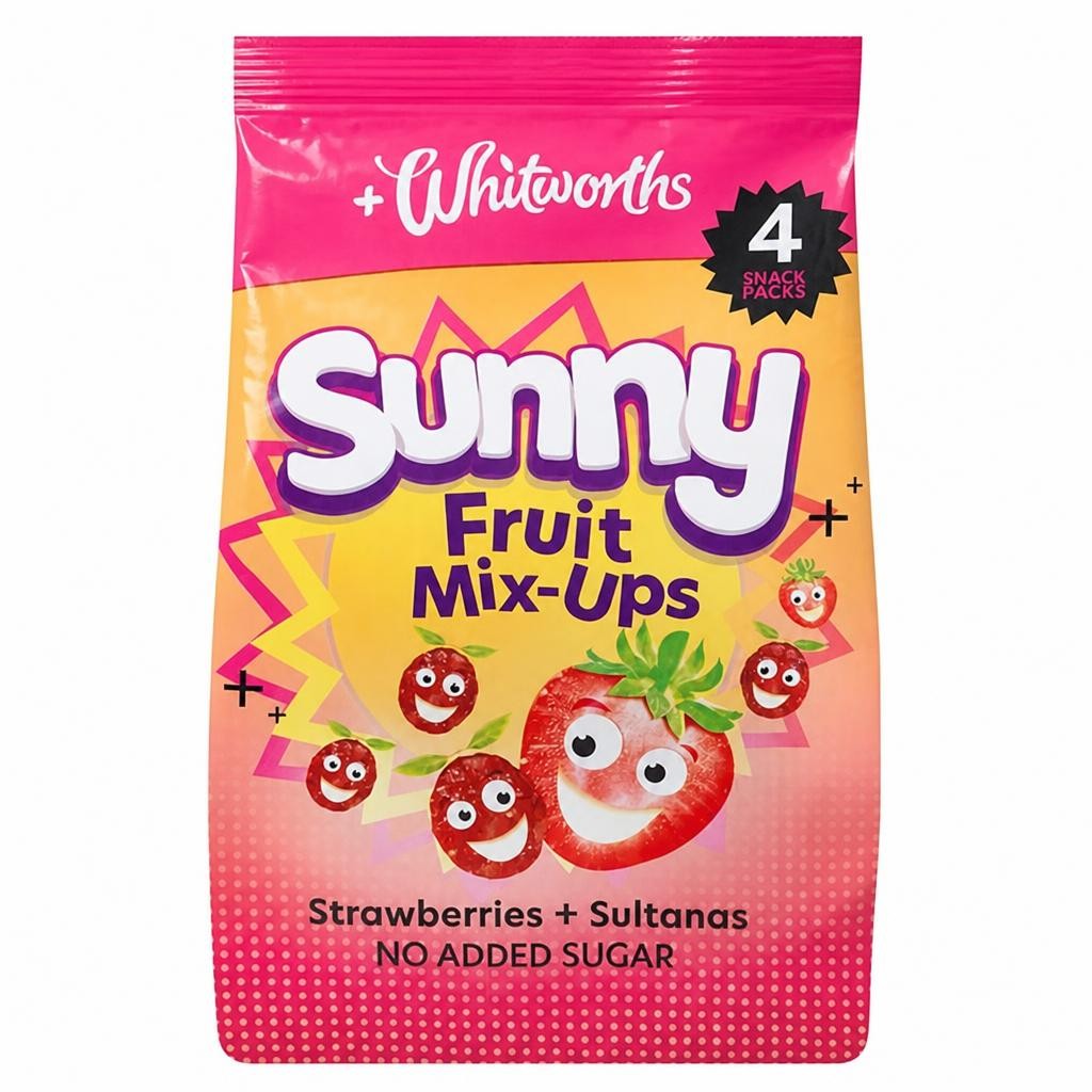 Whitworths Sunny Fruit Mix-Ups Strawberries & Sultanas 4x18g