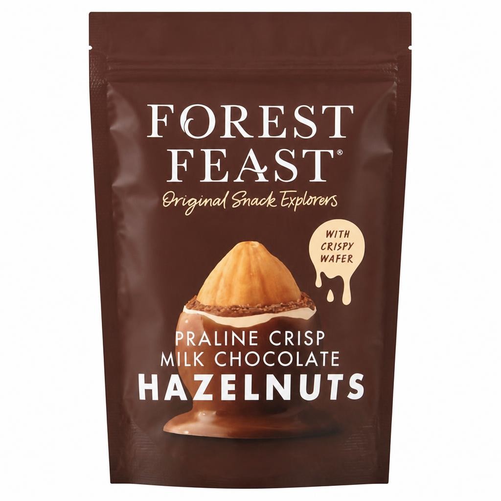 Forest Feast Praline Crisp Milk Chocolate Hazelnuts 100g