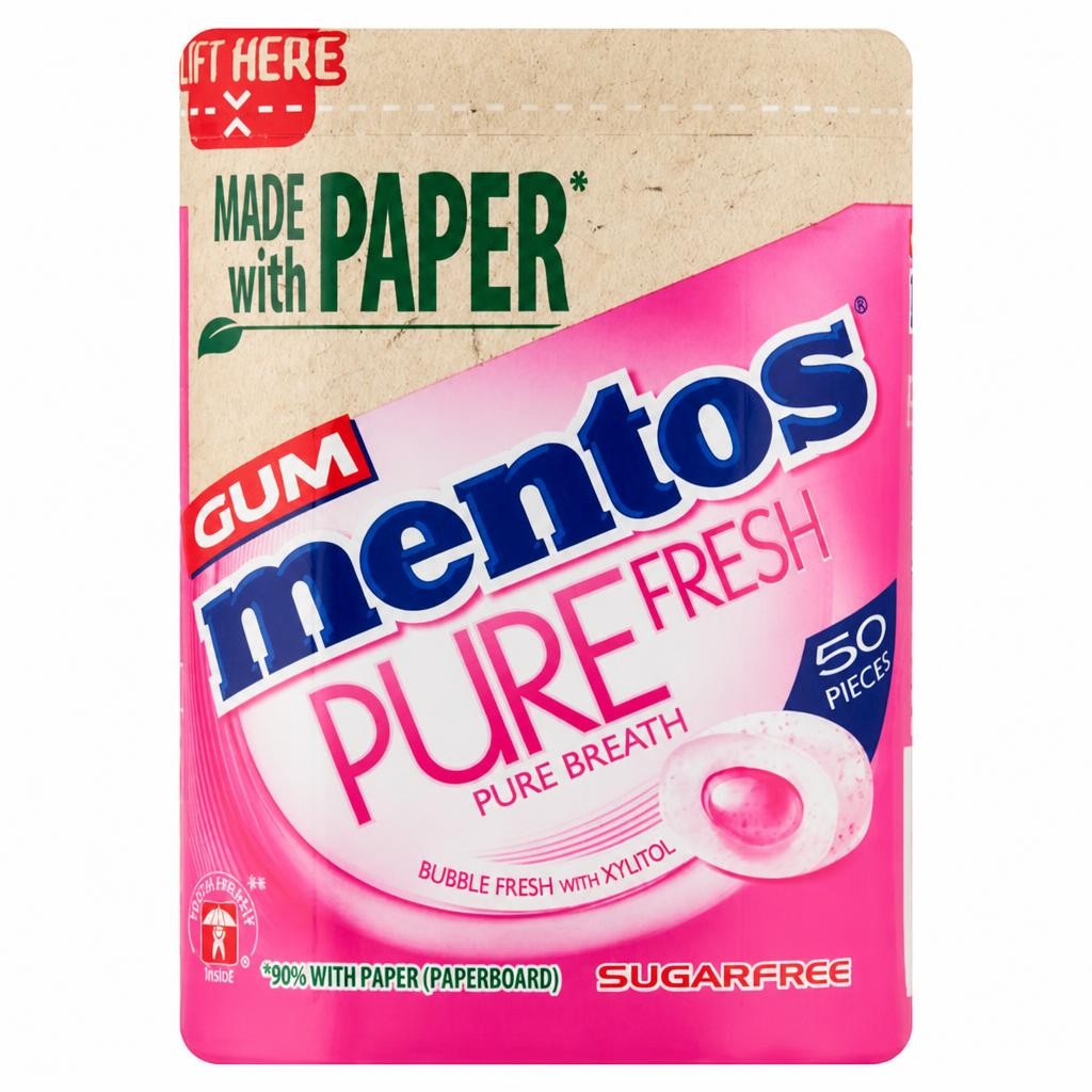 Mentos Gum Pure Fresh Bubble Fresh Pieces x50 100g
