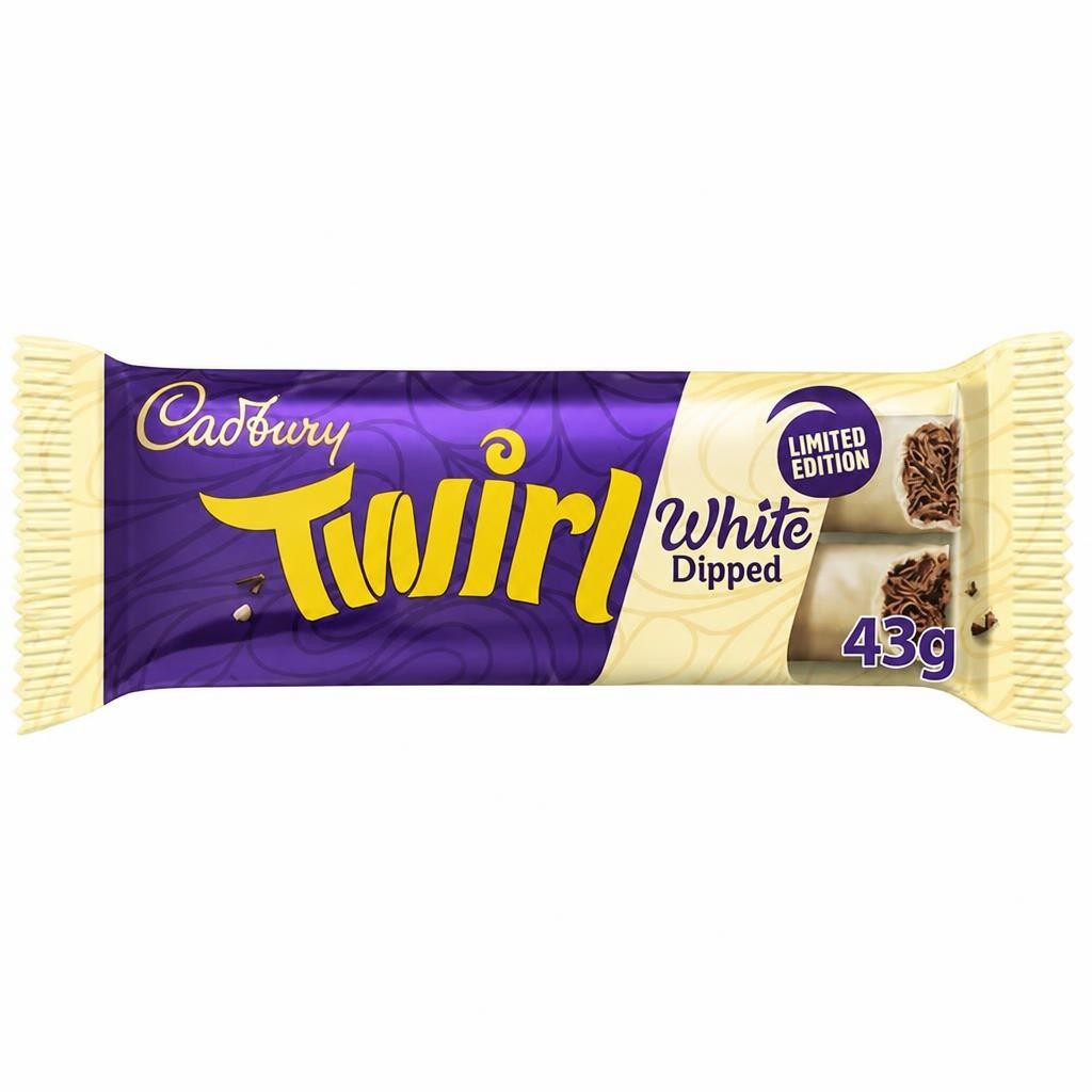 Cadbury Twirl White Dipped Chocolate Bar 43g