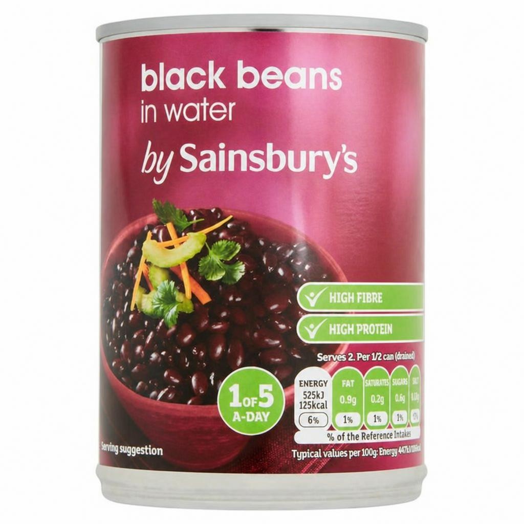Sainsbury's Black Beans in Water 400g (235g*)